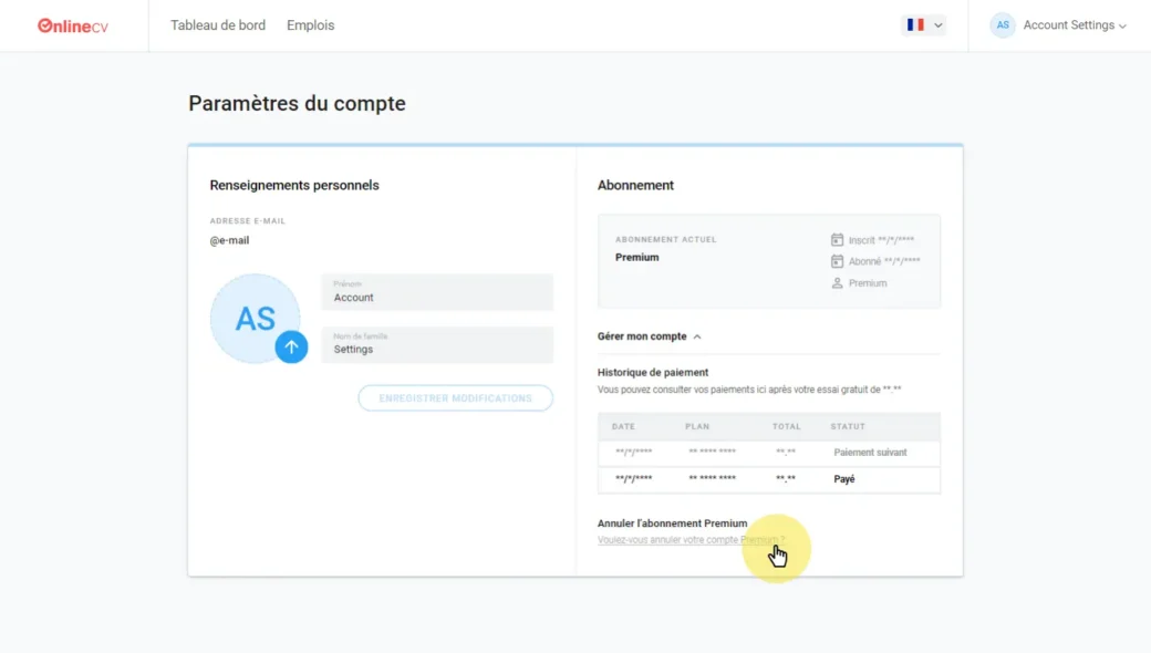 Annuler labonnement